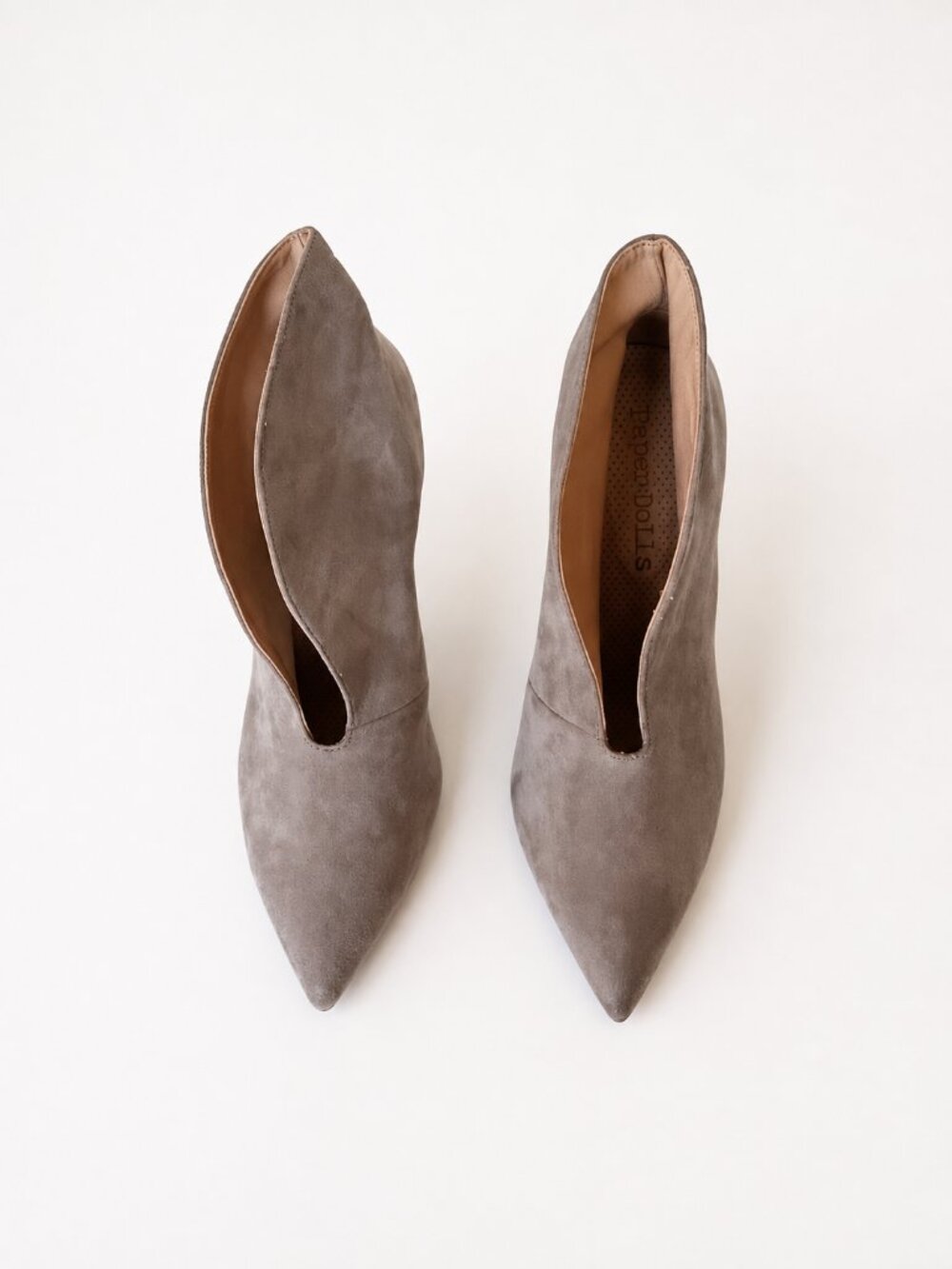 ASOS Paper Dolls Grey Suede Pointed Toe Ankle Boots Heels US 10 EU 41